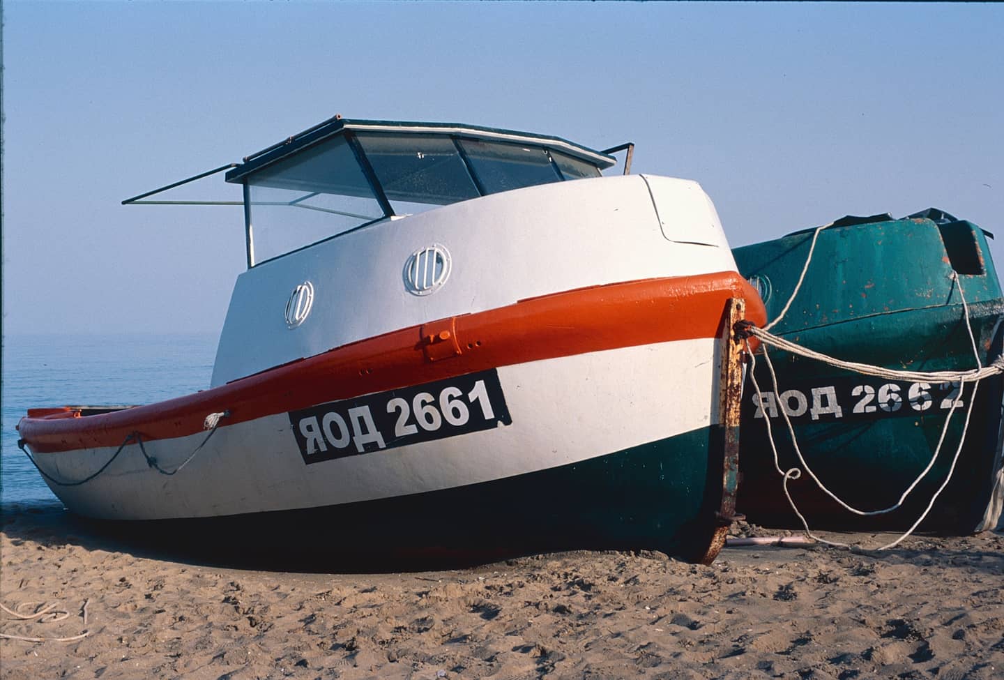 Color film photo of Boats (odessa) Kodak Ektachrome E100 film photo series